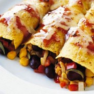 Black Bean, Corn, and Yam Enchilada Bake