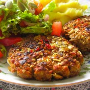 Tostada Garden Burgers